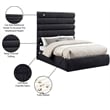 Bowery Hill Contemporary Soft Black Chenille Fabric Full Bed
