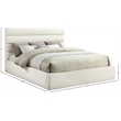 Bowery Hill Contemporary Soft Cream Chenille Fabric King Bed