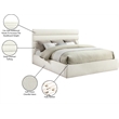 Bowery Hill Contemporary Soft Cream Chenille Fabric King Bed
