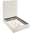 Bowery Hill Contemporary Upholstered Cream Linen Textured Fabric Queen Bed