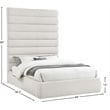 Bowery Hill Contemporary Upholstered Cream Linen Textured Fabric Queen Bed