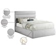 Bowery Hill Contemporary Upholstered Grey Linen Textured Fabric Full Bed