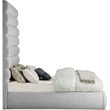 Bowery Hill Contemporary Upholstered Grey Linen Textured Fabric Full Bed