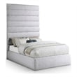 Bowery Hill Contemporary Upholstered Grey Linen Textured Fabric Full Bed