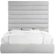 Bowery Hill Contemporary Upholstered Grey Linen Textured Fabric King Bed
