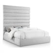 Bowery Hill Contemporary Upholstered Grey Linen Textured Fabric King Bed
