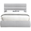Bowery Hill Contemporary Upholstered Grey Linen Textured Fabric Queen Bed