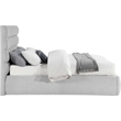 Bowery Hill Contemporary Upholstered Grey Linen Textured Fabric Queen Bed