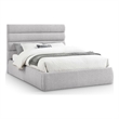 Bowery Hill Contemporary Upholstered Grey Linen Textured Fabric Queen Bed