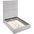 Bowery Hill Contemporary Upholstered Grey Linen Textured Fabric Queen Bed