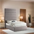 Bowery Hill Contemporary Upholstered Taupe Linen Textured Fabric Full Bed