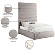 Bowery Hill Contemporary Upholstered Taupe Linen Textured Fabric Full Bed