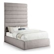 Bowery Hill Contemporary Upholstered Taupe Linen Textured Fabric Full Bed