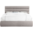 Bowery Hill Contemporary Upholstered Taupe Linen Textured Fabric King Bed