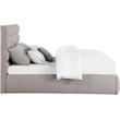 Bowery Hill Contemporary Upholstered Taupe Linen Textured Fabric King Bed