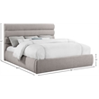 Bowery Hill Contemporary Upholstered Taupe Linen Textured Fabric King Bed