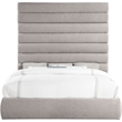Bowery Hill Contemporary Upholstered Taupe Linen Textured Fabric King Bed