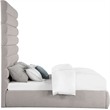 Bowery Hill Contemporary Upholstered Taupe Linen Textured Fabric King Bed