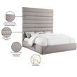 Bowery Hill Contemporary Upholstered Taupe Linen Textured Fabric King Bed