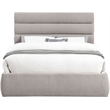 Bowery Hill Contemporary Upholstered Taupe Linen Textured Fabric Queen Bed