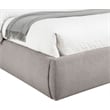 Bowery Hill Contemporary Upholstered Taupe Linen Textured Fabric Queen Bed