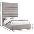 Bowery Hill Contemporary Upholstered Taupe Linen Textured Fabric Queen Bed