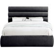 Bowery Hill Contemporary Soft Black Chenille Fabric Queen Bed