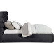 Bowery Hill Contemporary Soft Black Chenille Fabric Queen Bed