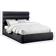 Bowery Hill Contemporary Soft Black Chenille Fabric Queen Bed