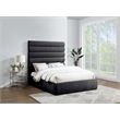 Bowery Hill Contemporary Soft Black Chenille Fabric Queen Bed