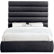 Bowery Hill Contemporary Soft Black Chenille Fabric Queen Bed