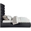 Bowery Hill Contemporary Soft Black Chenille Fabric Queen Bed