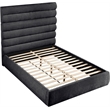 Bowery Hill Contemporary Soft Black Chenille Fabric Queen Bed