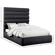 Bowery Hill Contemporary Soft Black Chenille Fabric Queen Bed