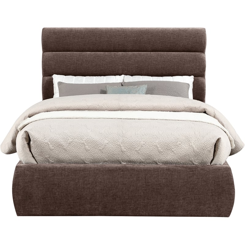 Bowery Hill Contemporary Soft Brown Chenille Fabric Full Bed