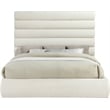 Bowery Hill Contemporary Soft Cream Chenille Fabric King Bed