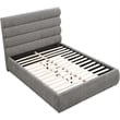 Bowery Hill Contemporary Deep Channel Tufted Soft Grey Chenille Fabric Full Bed