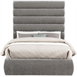 Bowery Hill Contemporary Deep Channel Tufted Soft Grey Chenille Fabric Full Bed