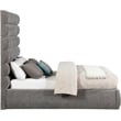Bowery Hill Contemporary Deep Channel Tufted Soft Grey Chenille Fabric Full Bed
