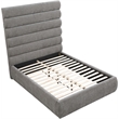 Bowery Hill Contemporary Deep Channel Tufted Soft Grey Chenille Fabric Full Bed