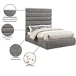 Bowery Hill Contemporary Deep Channel Tufted Soft Grey Chenille Fabric Full Bed