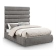 Bowery Hill Contemporary Deep Channel Tufted Soft Grey Chenille Fabric Full Bed