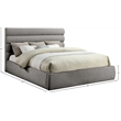 Bowery Hill Contemporary Deep Channel Tufted Soft Grey Chenille Fabric King Bed