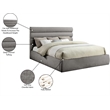 Bowery Hill Contemporary Deep Channel Tufted Soft Grey Chenille Fabric King Bed
