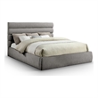 Bowery Hill Contemporary Deep Channel Tufted Soft Grey Chenille Fabric King Bed