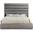 Bowery Hill Contemporary Deep Channel Tufted Soft Grey Chenille Fabric King Bed
