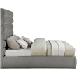 Bowery Hill Contemporary Deep Channel Tufted Soft Grey Chenille Fabric King Bed