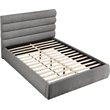 Bowery Hill Contemporary Soft Grey Chenille Fabric Queen Bed