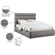 Bowery Hill Contemporary Soft Grey Chenille Fabric Queen Bed