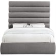 Bowery Hill Contemporary Soft Grey Chenille Fabric Queen Bed